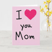 Carte faite main « Je t'aime maman » (Fleur jaune)