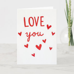 Carte faite main Love You Hearts