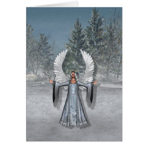 Carte faite sur commande d'ange d'hiver de KRW