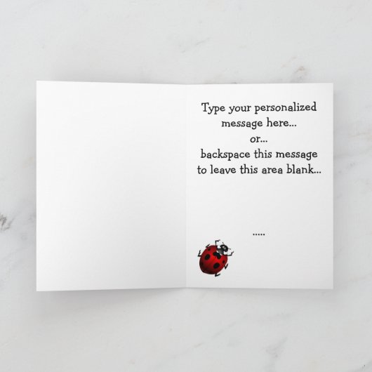 Carte faite sur commande d'art de coccinelle de (Intérieur)