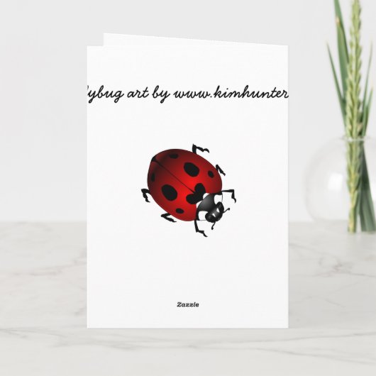 Carte faite sur commande d'art de coccinelle de (Dos)