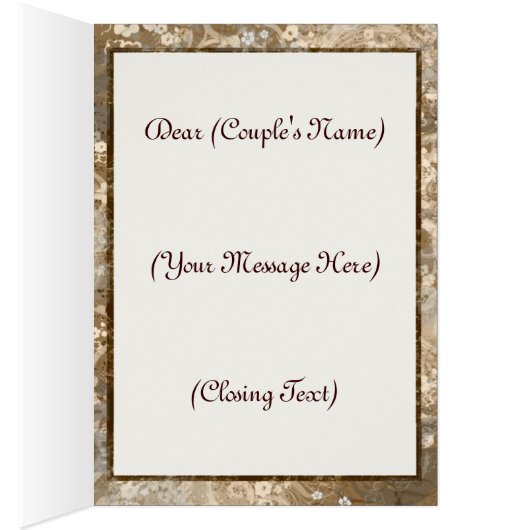 Carte faite sur commande de félicitations de (Intérieur (Droit))