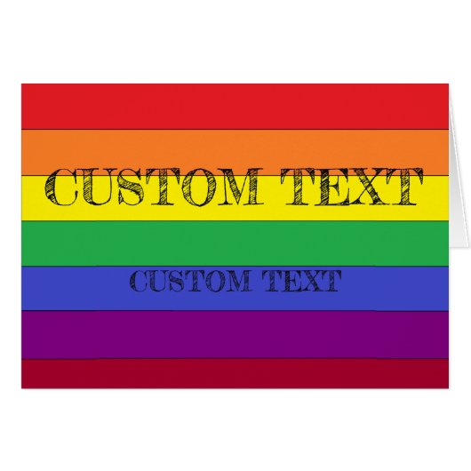 Carte faite sur commande de fierté d'ARC-EN-CIEL (Devant horizontal)