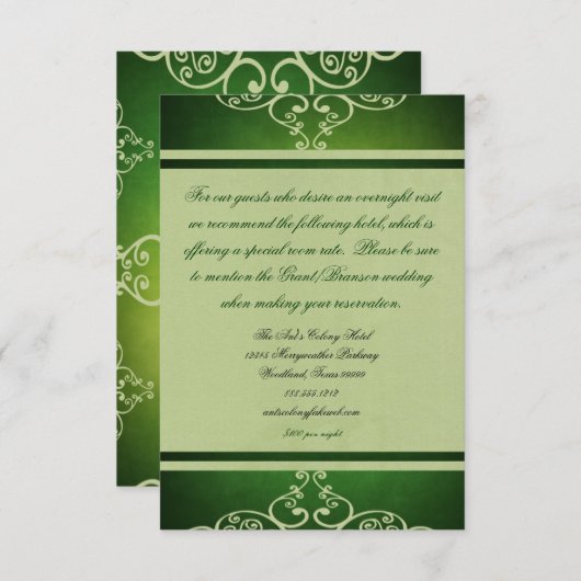 Carte faite sur commande de logement de mariage (Devant / Derrière)