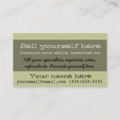 Carte faite sur commande de modèle de professeur (Dos)