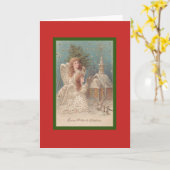 Carte FAITE SUR COMMANDE de RÉTRO ANGE de NOËL (Fleur jaune)