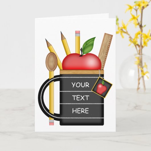 Carte faite sur commande de tasse de tableau noir (Fleur jaune)