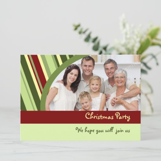 Carte faite sur commande d'invitation de fête de (Debout devant)