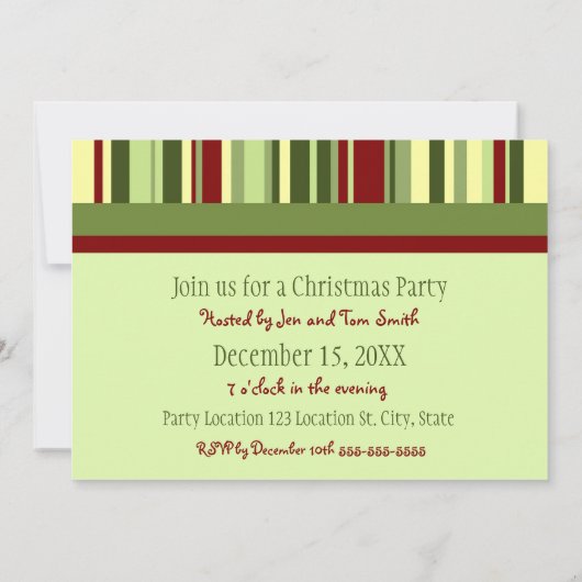 Carte faite sur commande d'invitation de fête de (Dos)