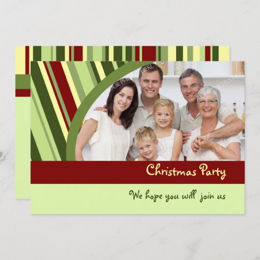 Carte faite sur commande d'invitation de fête de (Devant / Derrière)