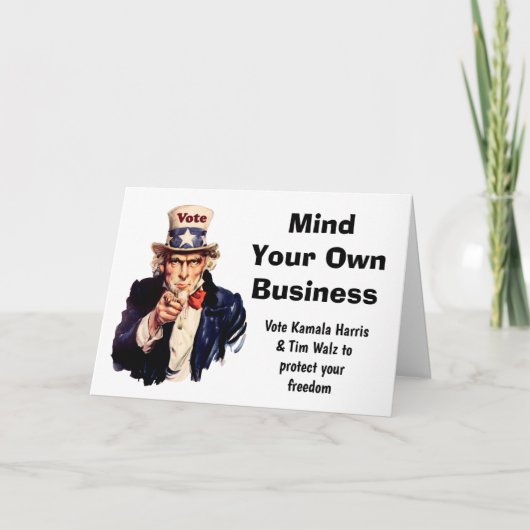 Carte Faites attention à votre propre entreprise Harris (Devant)