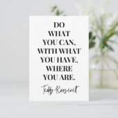 Carte Faites ce que vous pouvez, avec ce que vous avez (Debout devant)
