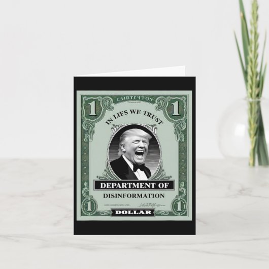 Carte "Faites confiance à personne" - Trump Banknote Par (Devant)