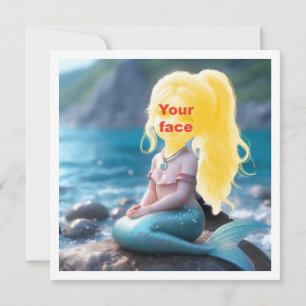 Carte Faites de mon enfant une princesse sirène, sirène