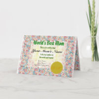 Faites le meilleur certificat de maman du monde