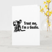 Carte Faites-moi confiance Im A Goalie (Hockey) (Fleur jaune)