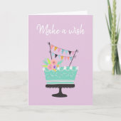 Carte Faites un doux voeu gâteau d'anniversaire (Devant)