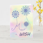 Carte Faites un voeu (Fleur jaune)