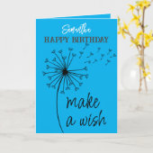 Carte Faites une horloge de Dandelion désirable.Carte d' (Fleur jaune)