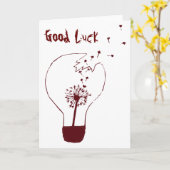 Carte Faites une Wish Good LuckCard. Pink Dandelion Abst (Fleur jaune)