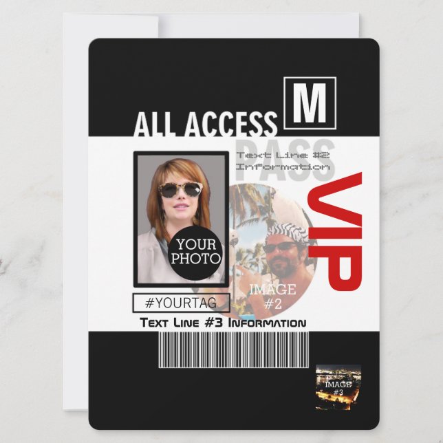 Carte Faites votre propre VIP Pass 8 façons de personnal (Devant)