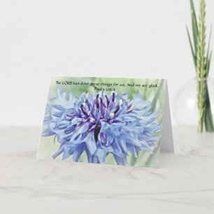 Carte Faith Bible Verse Blue Flower Note Card