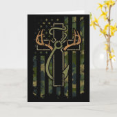 Carte Faith Fishing Hunting Camo Us Flag Cross With Hook (Fleur jaune)