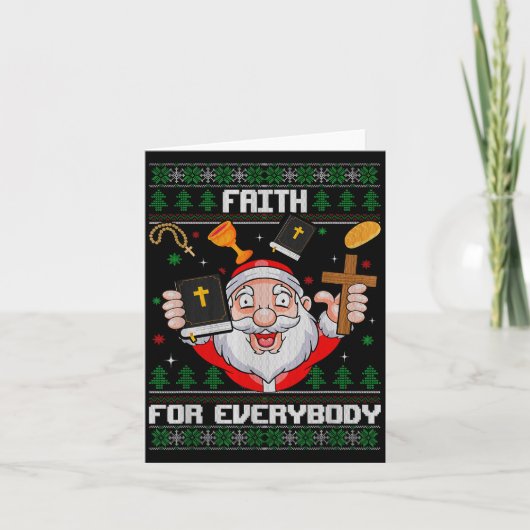 Carte Faith For Everybody Santa Ugly Christmas Christian (Devant)