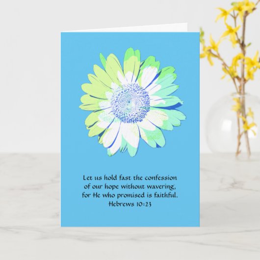 Carte Faith Hébreux 10:23 Daisy Card (Fleur jaune)