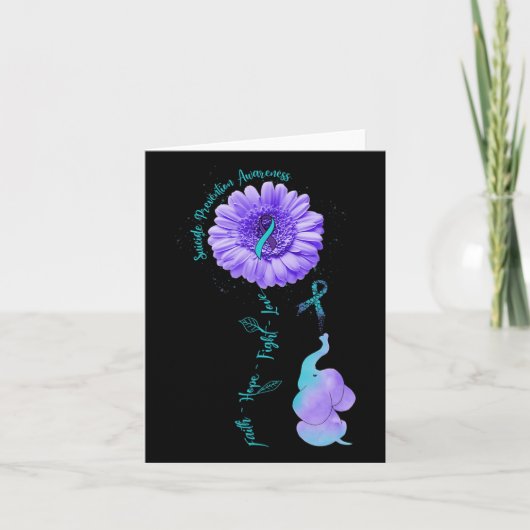 Carte Faith Hope combattre l'amour éléphant la préventio (Devant)