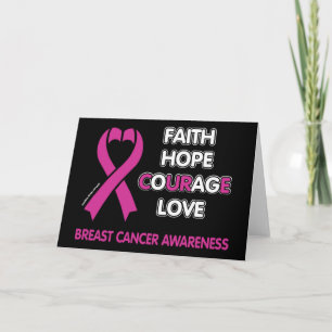 Carte Faith Hope Courage Love...Cancer du sein