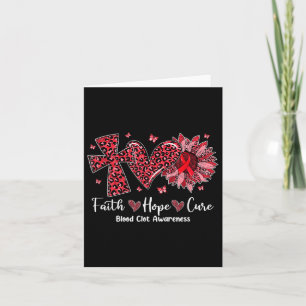 Carte Faith Hope Cure Tournesol léopard Clot de sang
