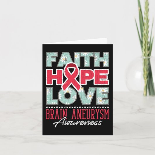 Carte Faith Hope Love Cerveau Aneurysme Sensibilisation  (Devant)