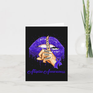 Carte Faith Hope Love Combattre Blue Ribbon Ataxia Sensi