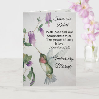 Carte Faith Hope Love Couple Anniversaire Bénédiction