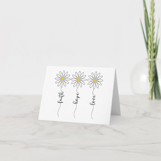 Carte Faith Hope Love Daisies (Devant)