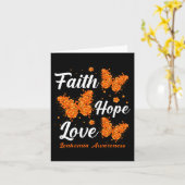 Carte Faith Hope Love Leukemia Sensibilisation Papillon (Fleur jaune)