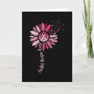 Carte Faith Hope Love Sunflower Cancer du sein Sensibili