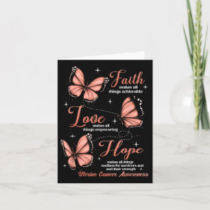 Carte Faith Love Hope Papillon utérin Sensibilisation au