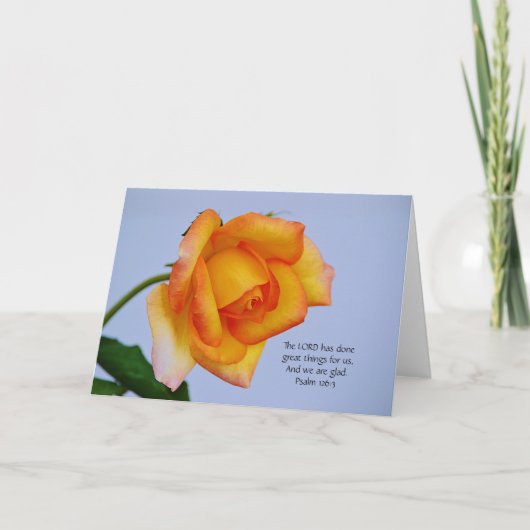 Carte Faith Orange Gold Rose Bible Verse Note Card (Devant)