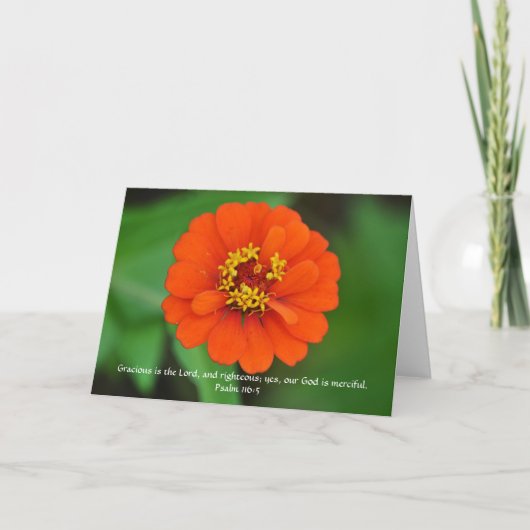 Carte Faith Orange Zinnia Flower Garden Note (Devant)