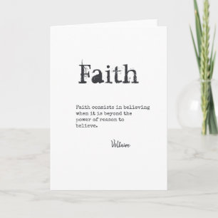 Carte FAITH QUOTE Cadeaux Typewriter Police personnalisa