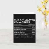 Carte Faits Nutritionnels Collègue Fête de Travail Épous (Fleur jaune)