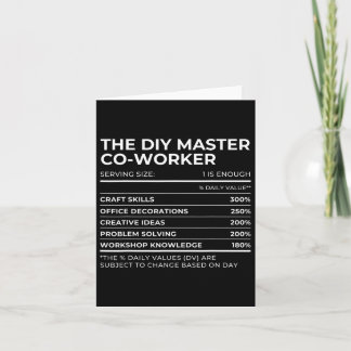 Carte Faits Nutritionnels Collègue Fête de Travail Épous