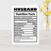 Carte Faits nutritionnels drôles de blagues sur mari (Fleur jaune)