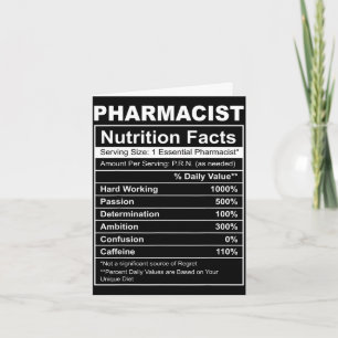 Carte Faits nutritionnels du pharmacien - pharmacie drôl