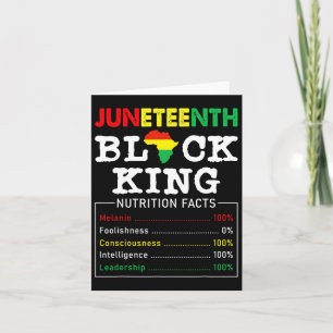 Carte Faits nutritionnels Juneteenth Black King Fête des