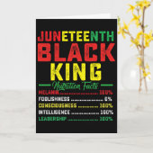 Carte Faits nutritionnels Juneteenth Black King Fête des (Fleur jaune)