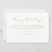 Carte Fake Gold Minimalist Happy Holidays Modern Script (Dos)