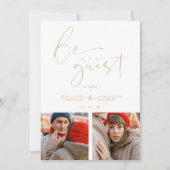 Carte Fake Gold Romantic Collage 2 Photos Be Our Guest (Devant)